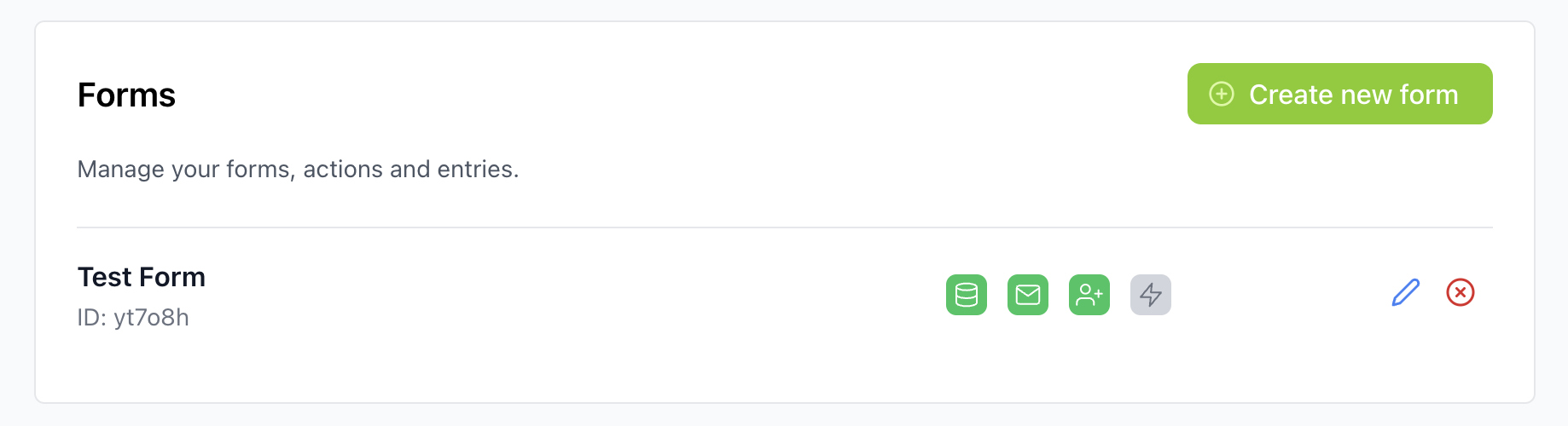 React Bricks Forms dashboard
